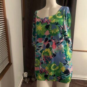 Talbots Multicolor short sleeves square neck sweater, size 2X
